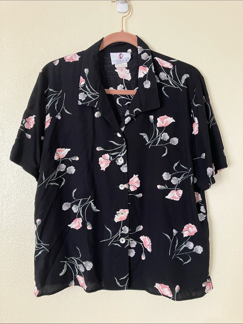 VTG Cape Cod Sportswear Floral Button Down Top, 16